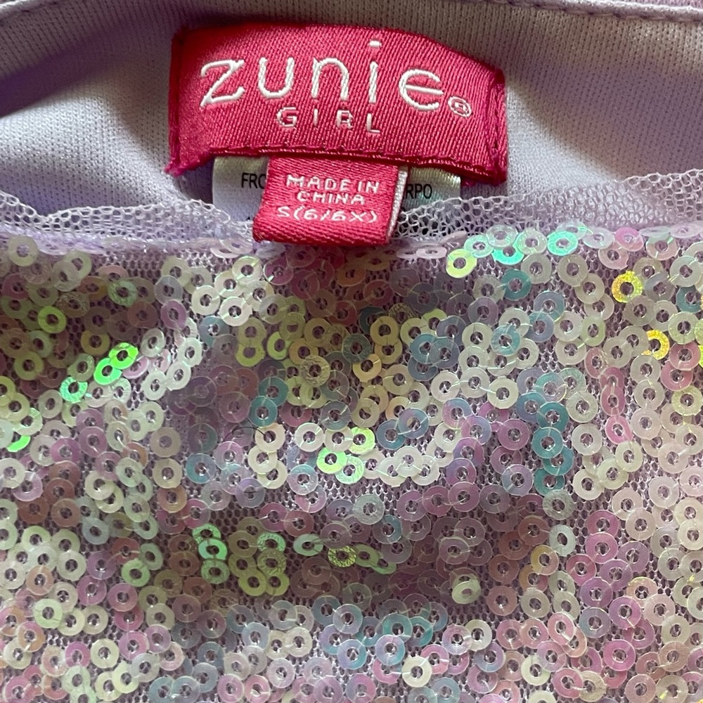 Zunie Purple Sequined Dress/Costume with Tulle Skirt, Girls Size Small - Picture 2 of 5